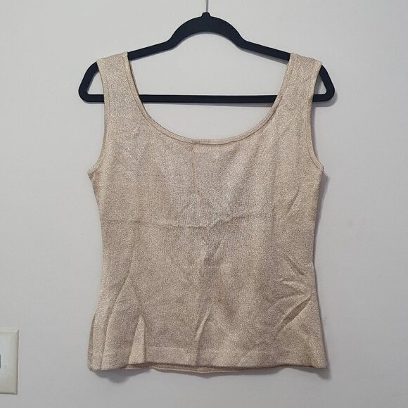 ST JOHN Basic Gold Thread Tank Top - Picture 8 of 8